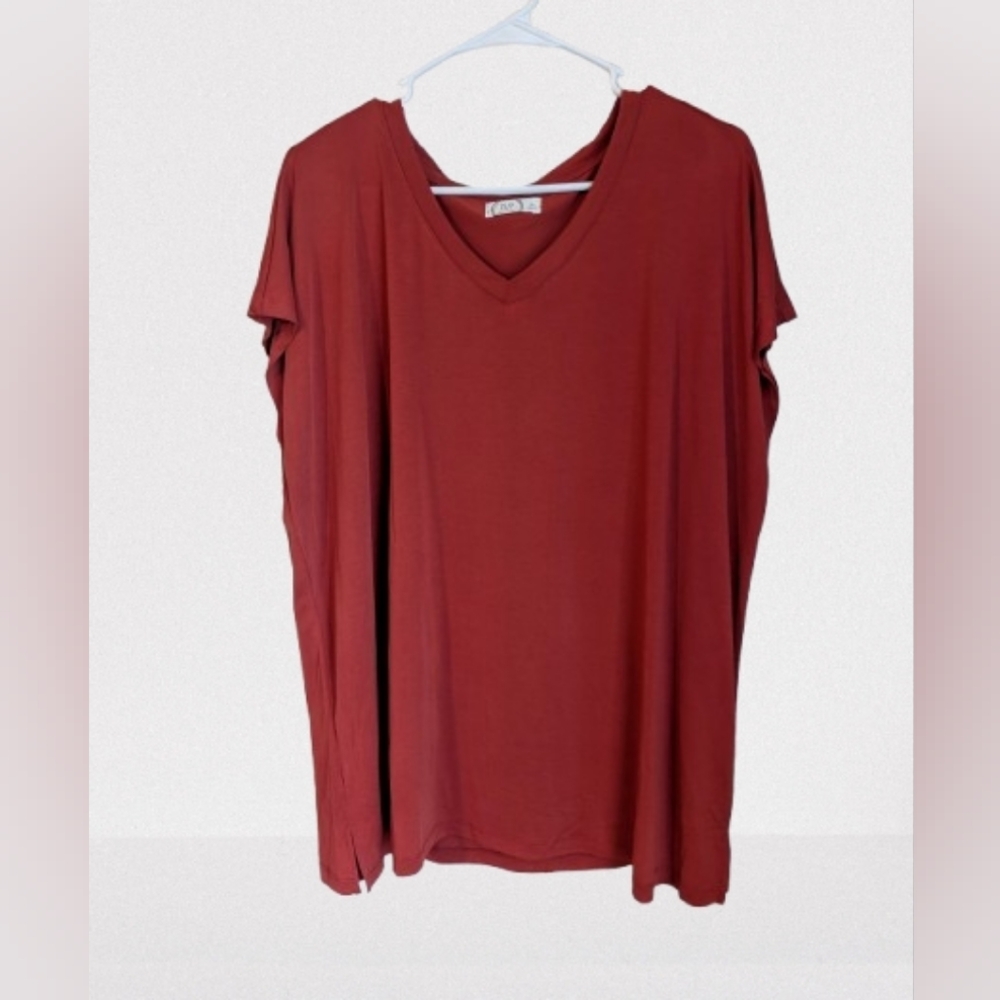 BOGO Maurices 24/7 V-Neck Top- Rust- 0X